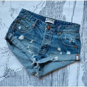 One Teaspoon Janis Joplin Dukes Denim Shorts -sz 23